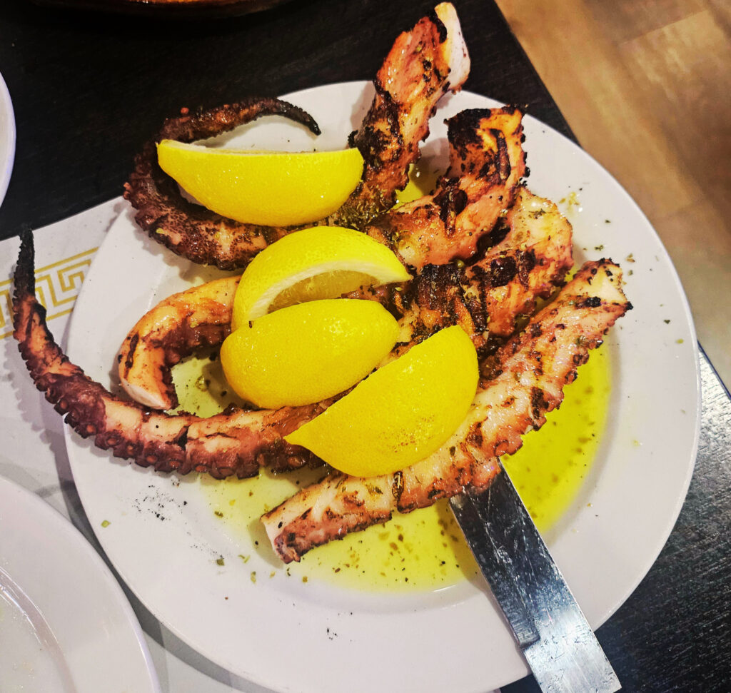 Char-grilled octopus at Mama's Greek Cuisine in Tarpon Springs